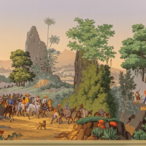 Novo papel de parede, importado da França, foi produzido pela mesma empresa que confeccionou o original. Foto: Renato Mangolin/Acervo Instituto Pedra